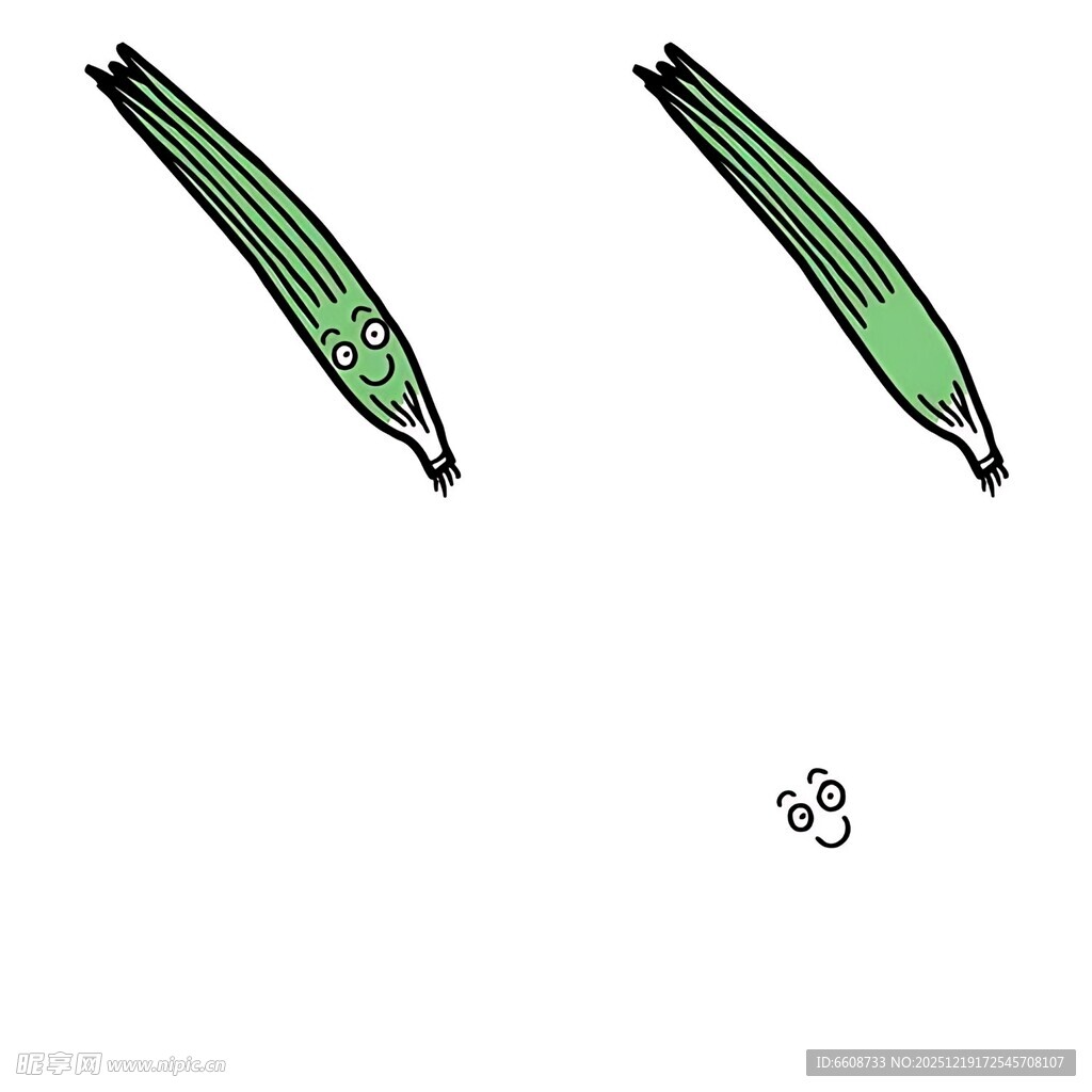 手绘豆角与掉落种子