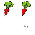 两个卡通胡萝卜形象