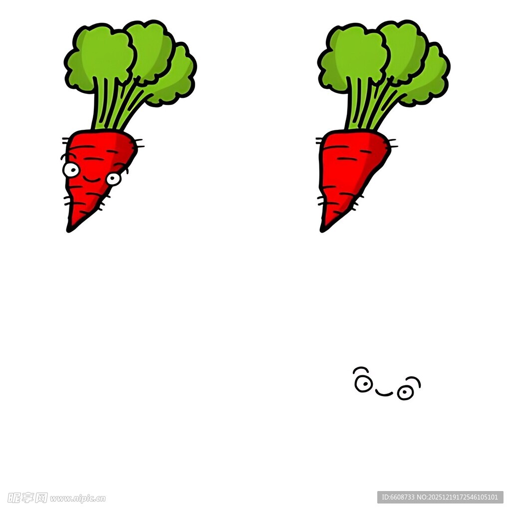 两个卡通胡萝卜形象