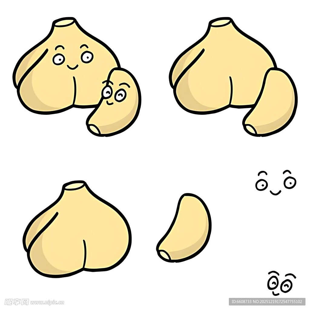 可爱卡通大蒜形象插画
