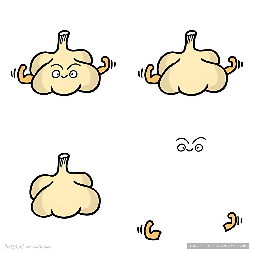 可爱大蒜表情动态插画