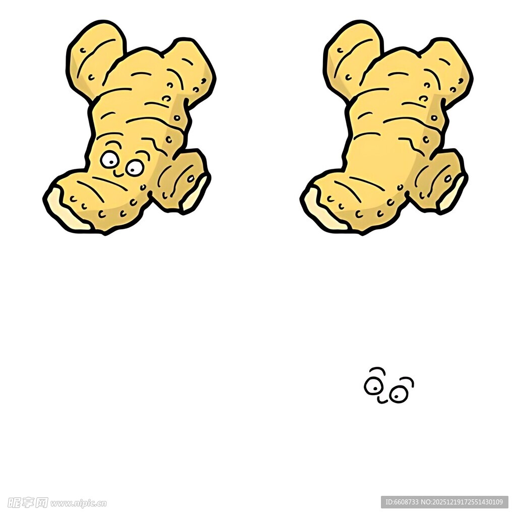 可爱拟人化生姜卡通形象