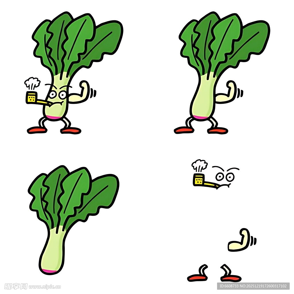 拟人白菜的趣味运动瞬间