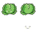 可爱卷心菜表情插画
