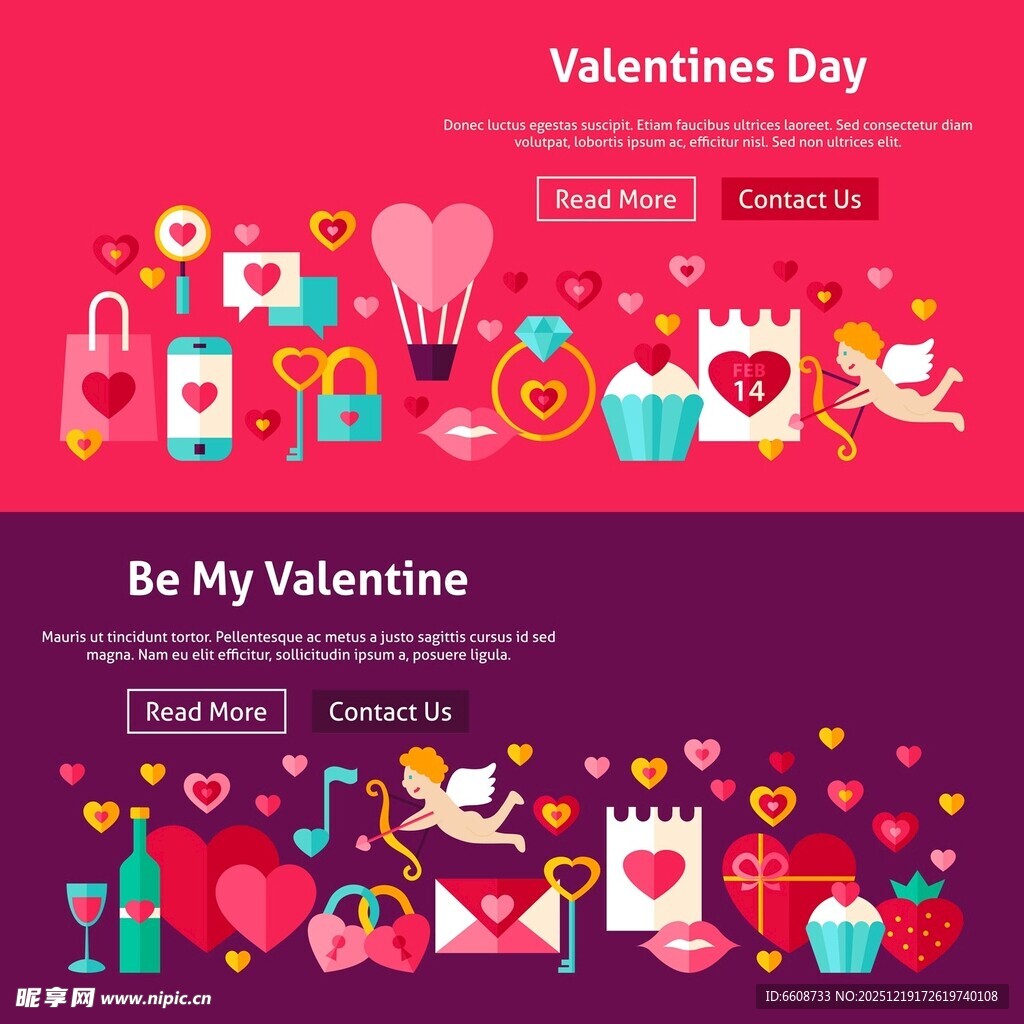 情人节浪漫元素插画