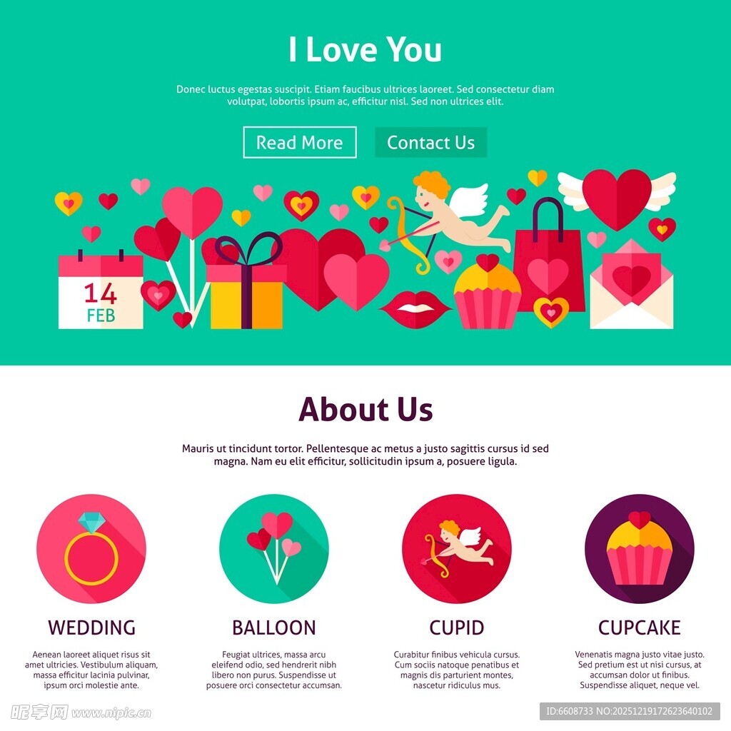 情人节主题网页设计元素