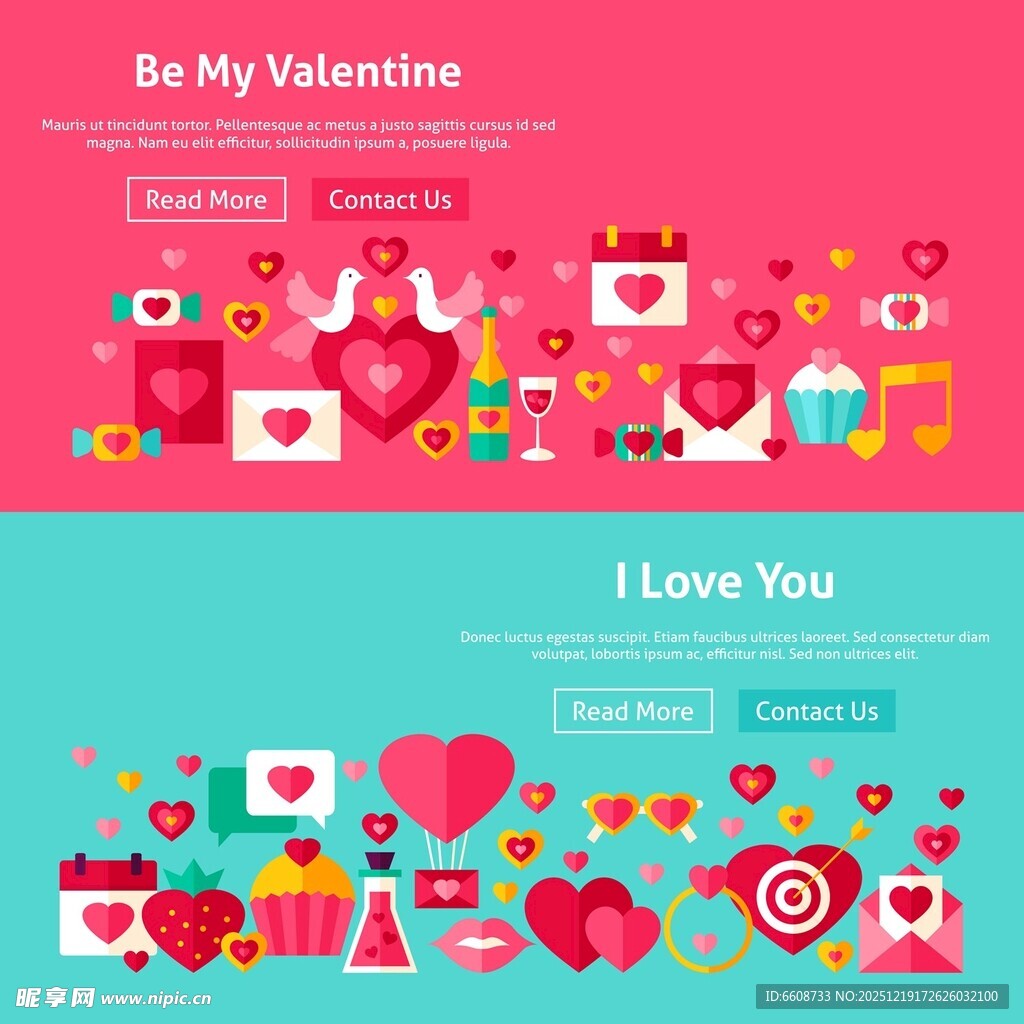 情人节浪漫爱心元素插画