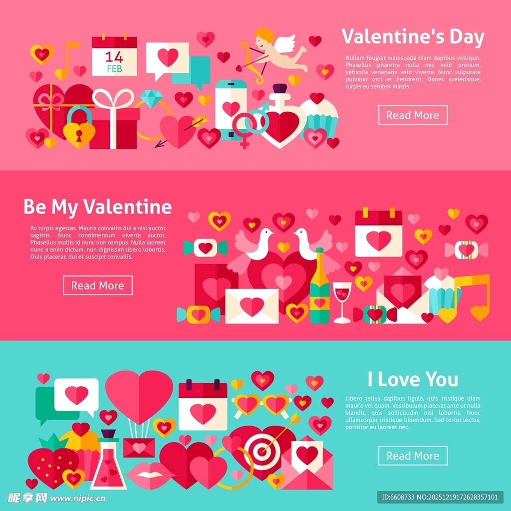 情人节浪漫元素插画