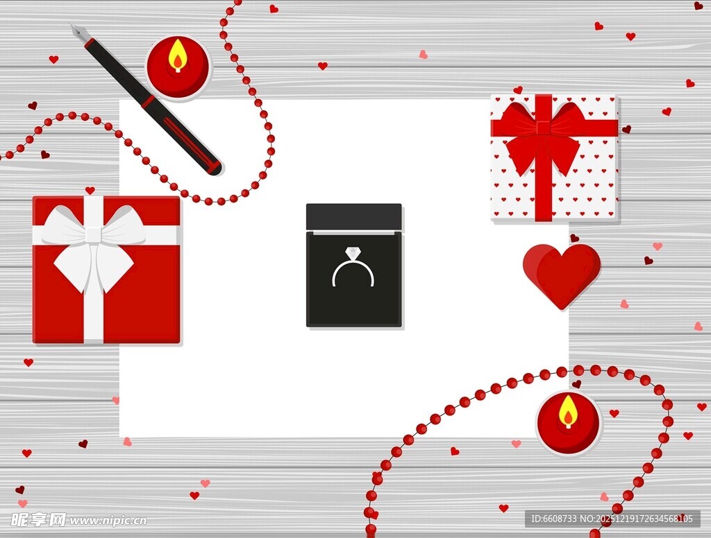 情人节装饰与礼品元素