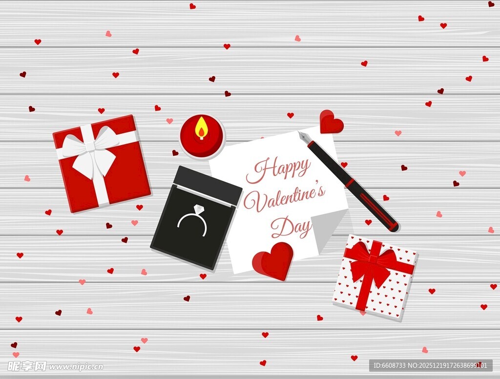 情人节礼物与浪漫元素