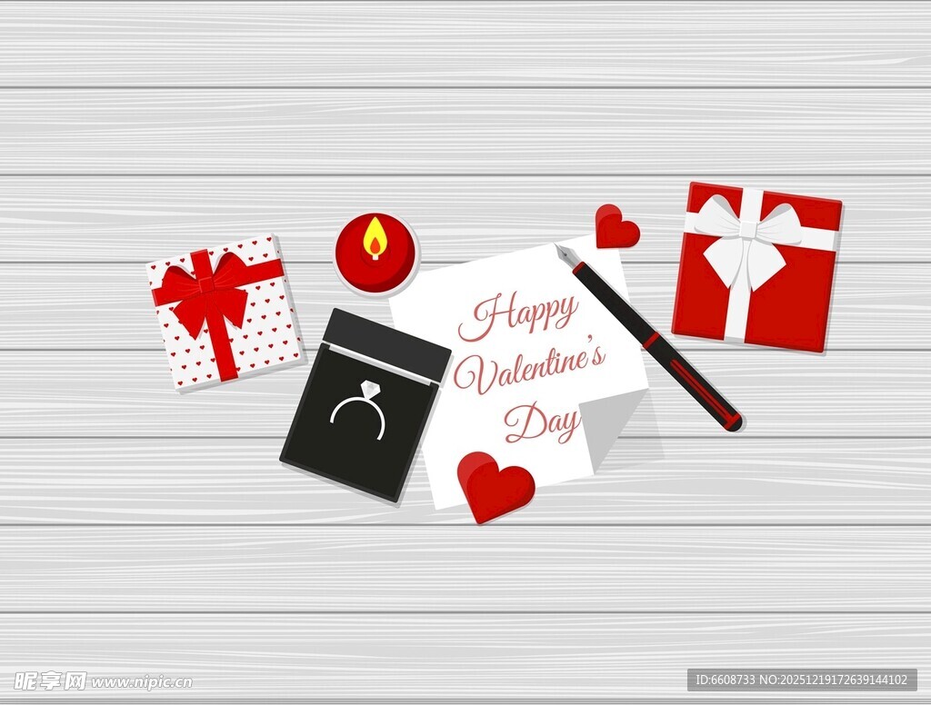 情人节装饰与礼物元素