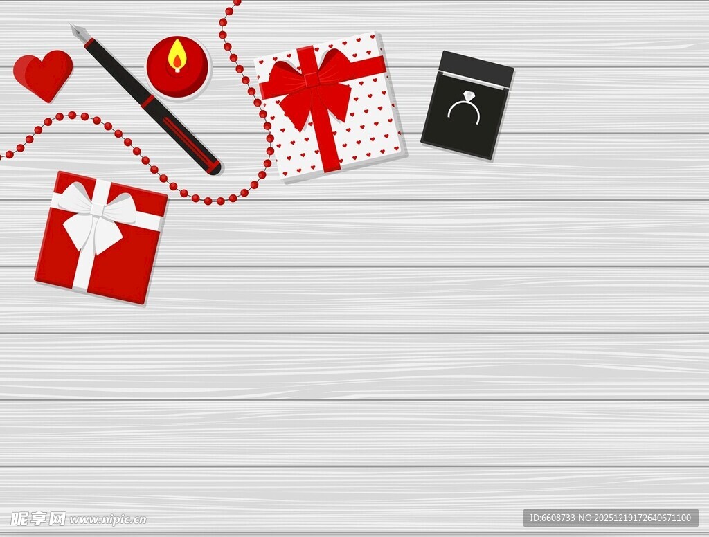 浪漫情侣节日礼物元素