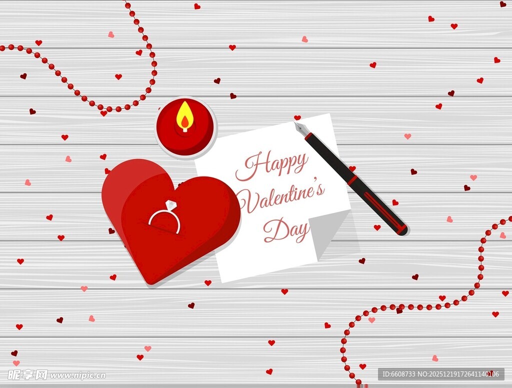 情人节爱心贺卡浪漫场景