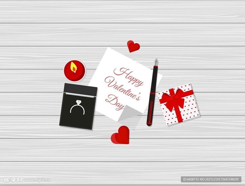 情人节浪漫装饰与贺卡