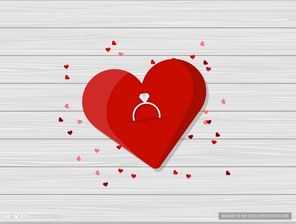 心形钻戒图浪漫氛围浓