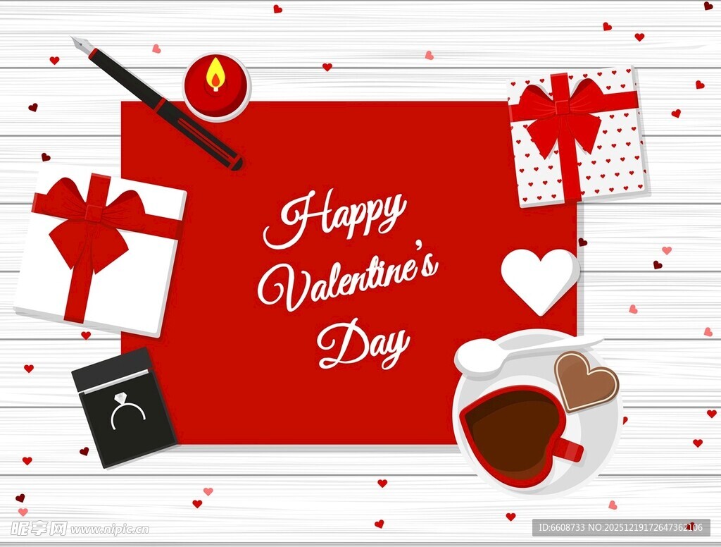 情人节装饰与礼物场景