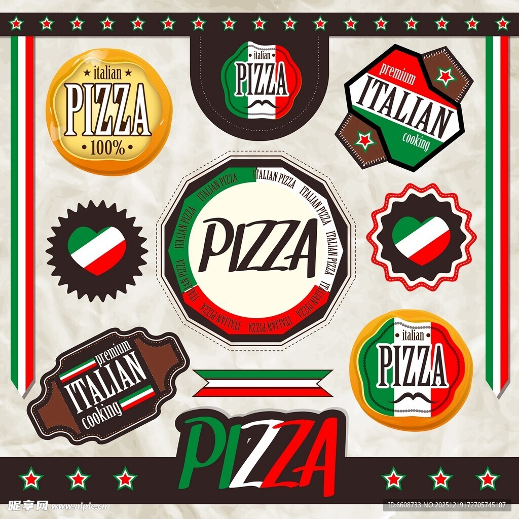 意大利披萨主题装饰元素