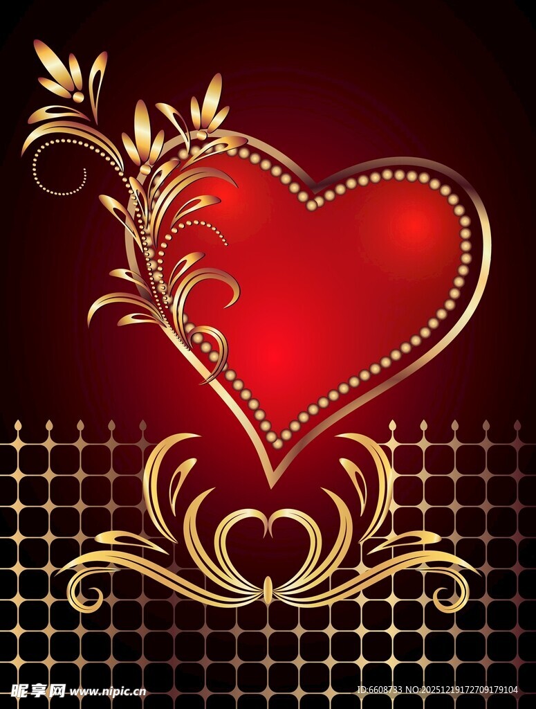 红色爱心装饰图案
