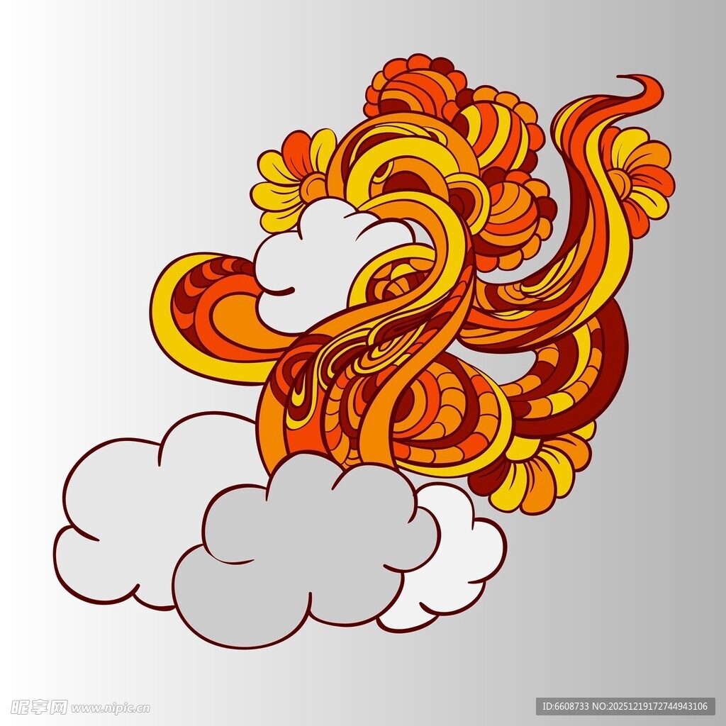 祥云火焰图案设计元素