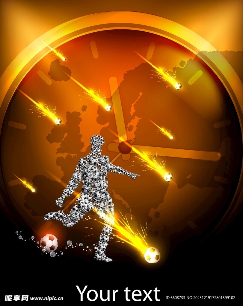 科幻风格足球运动员特效图