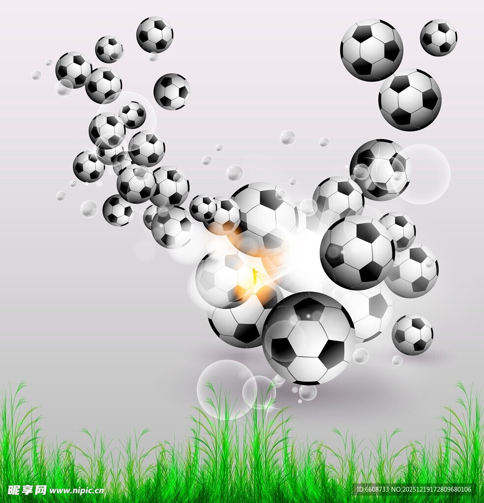 足球飞舞于绿茵之上