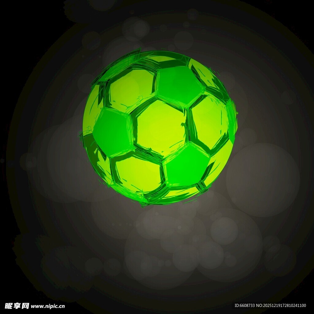 发光的绿色足球
