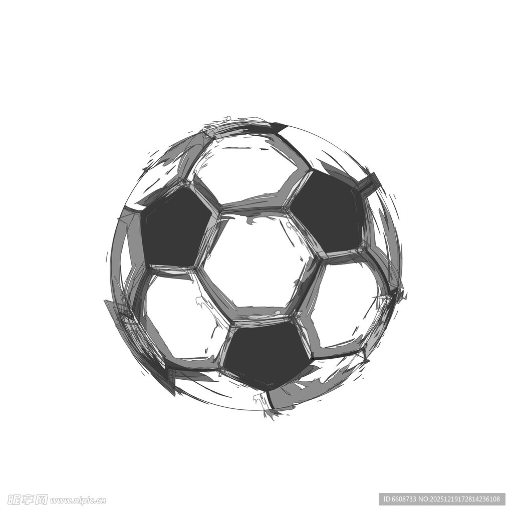 简约黑白足球图案
