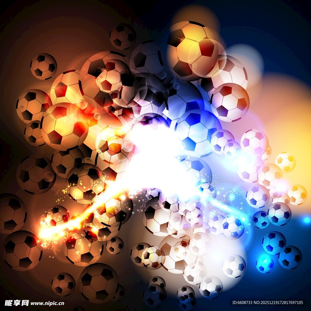 炫彩足球特效背景图