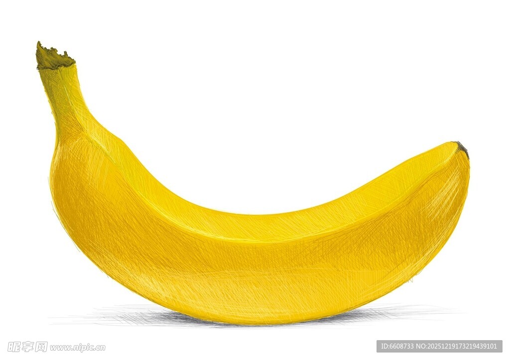 黄色成熟香蕉单体特写