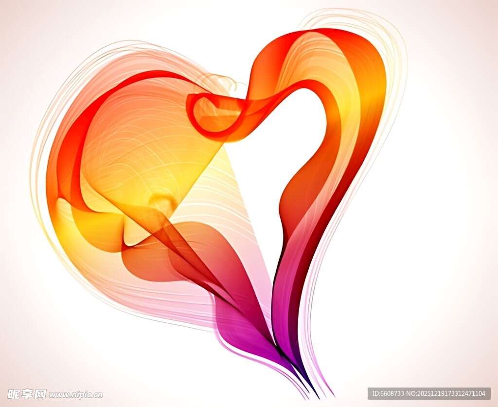 绚丽心形抽象艺术图案