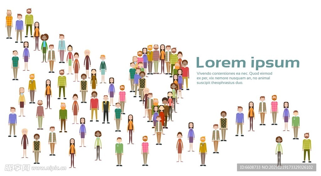 人群组成的定位图标