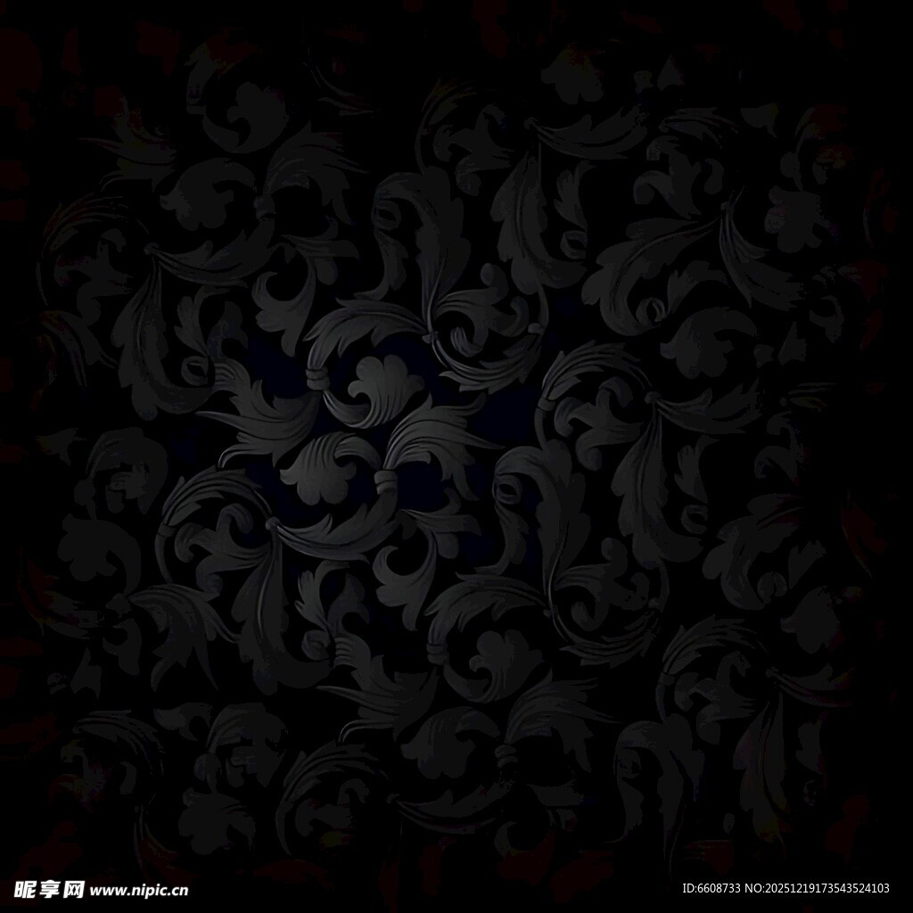 深色复古花纹图案背景