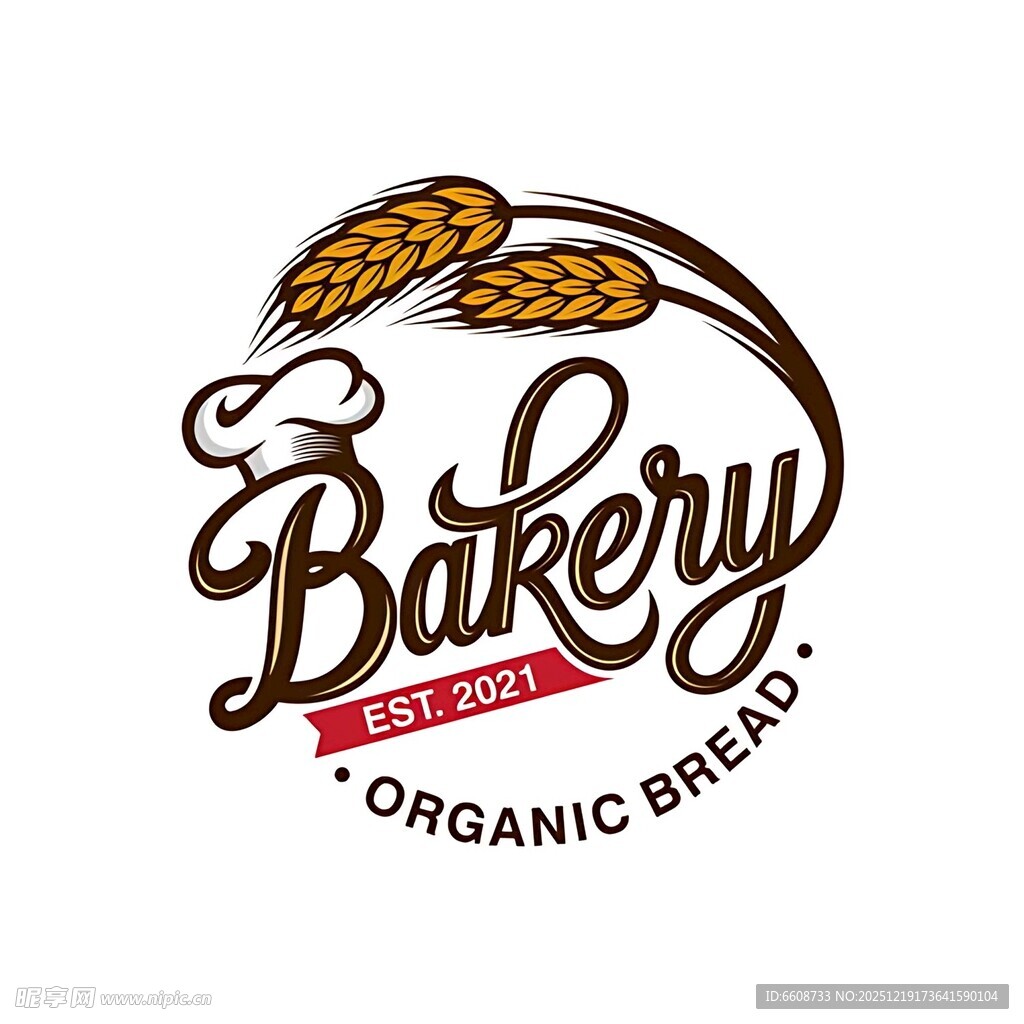 有机面包店标志设计