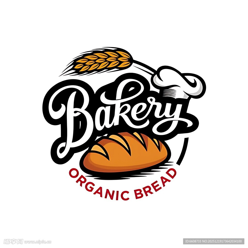 有机面包店标志设计