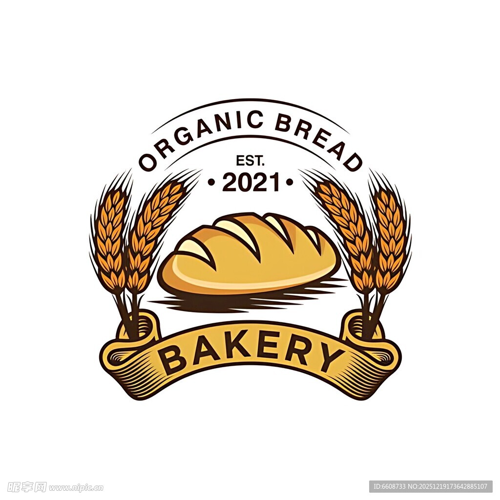 复古风面包店标志设计