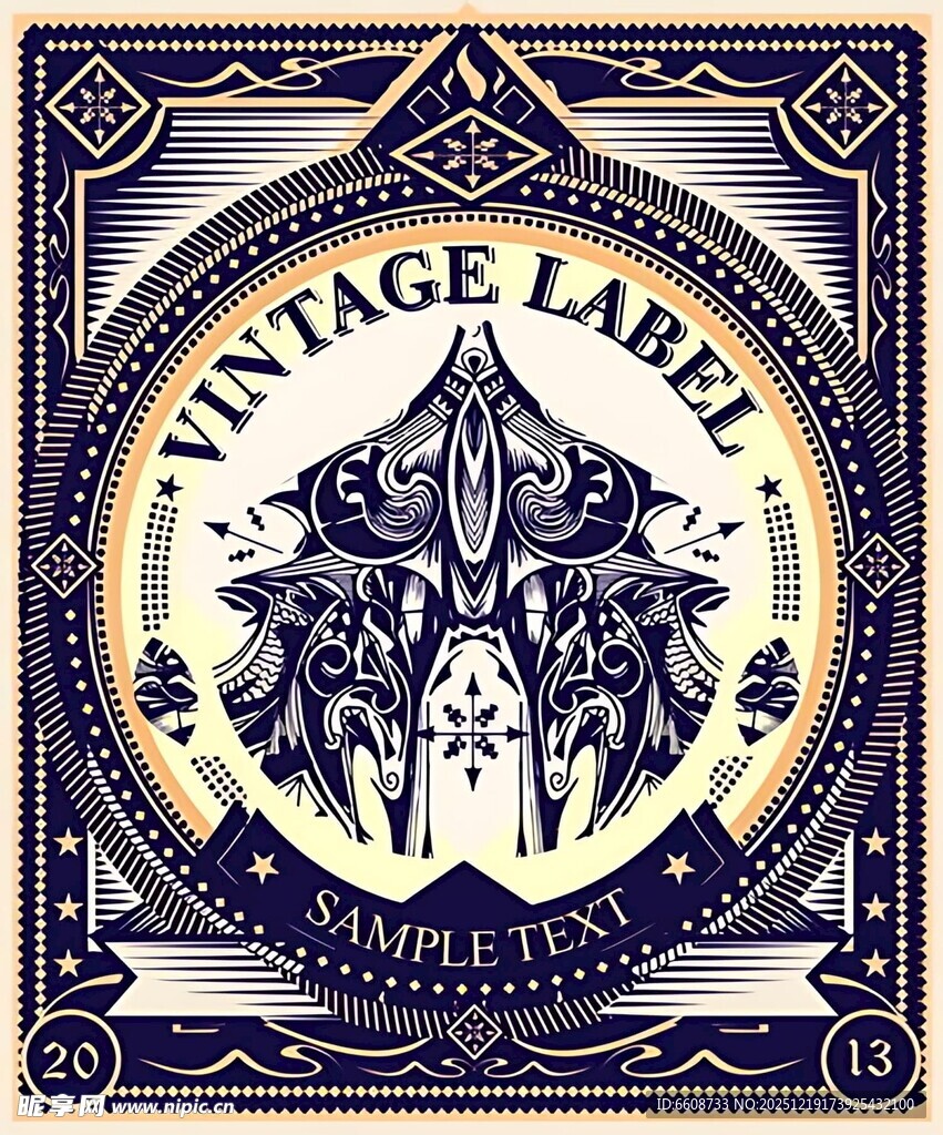 复古葡萄酒标签设计