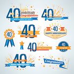 40周年庆祝标志设计元素