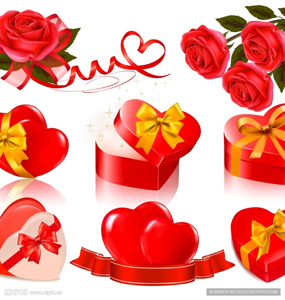 浪漫爱心玫瑰礼品装饰