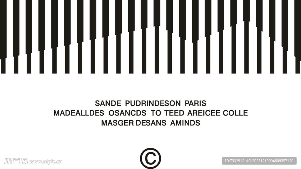 黑白钢琴键盘图案设计