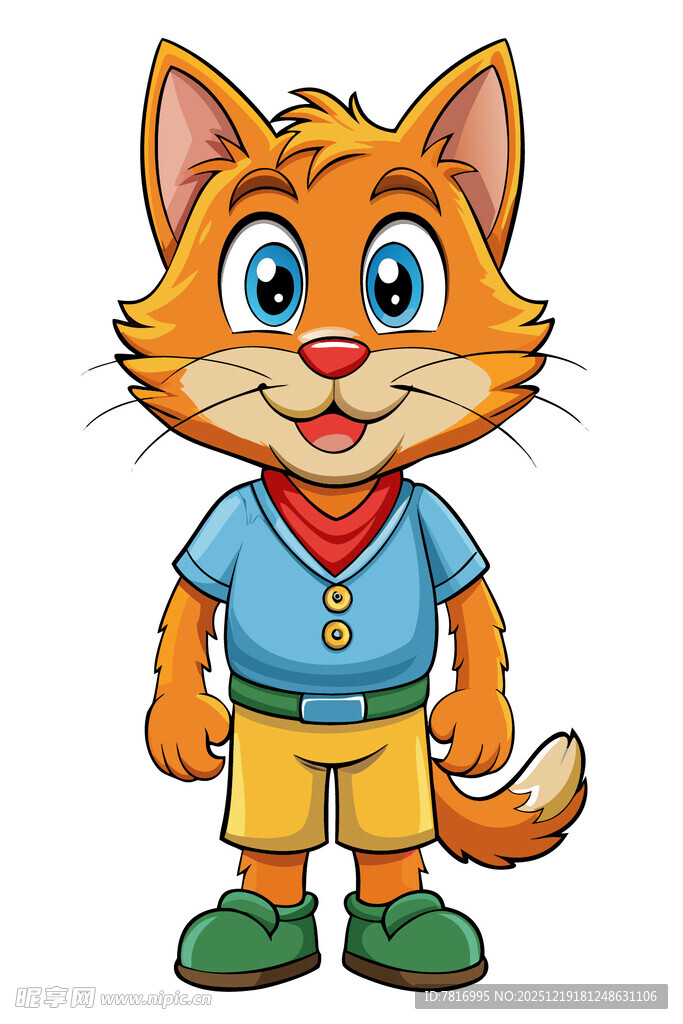 穿衣服的可爱卡通猫咪