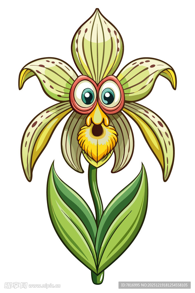 可爱卡通兰花形象