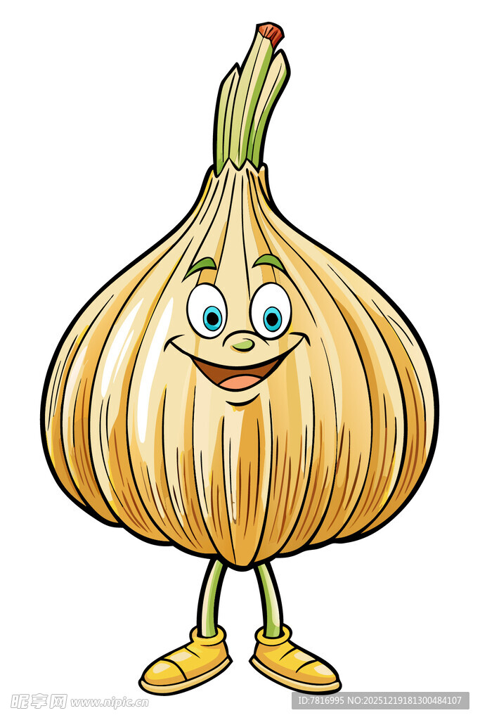 卡通洋葱形象笑容灿烂
