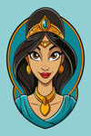 阿拉伯公主形象插画