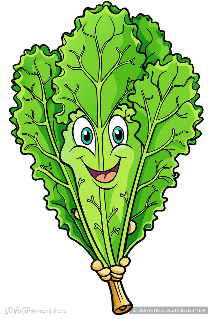 可爱卡通生菜形象