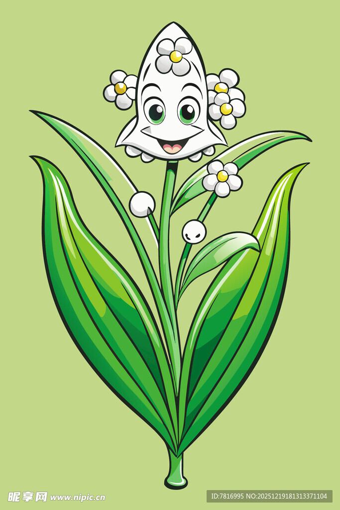 可爱铃兰花卡通形象