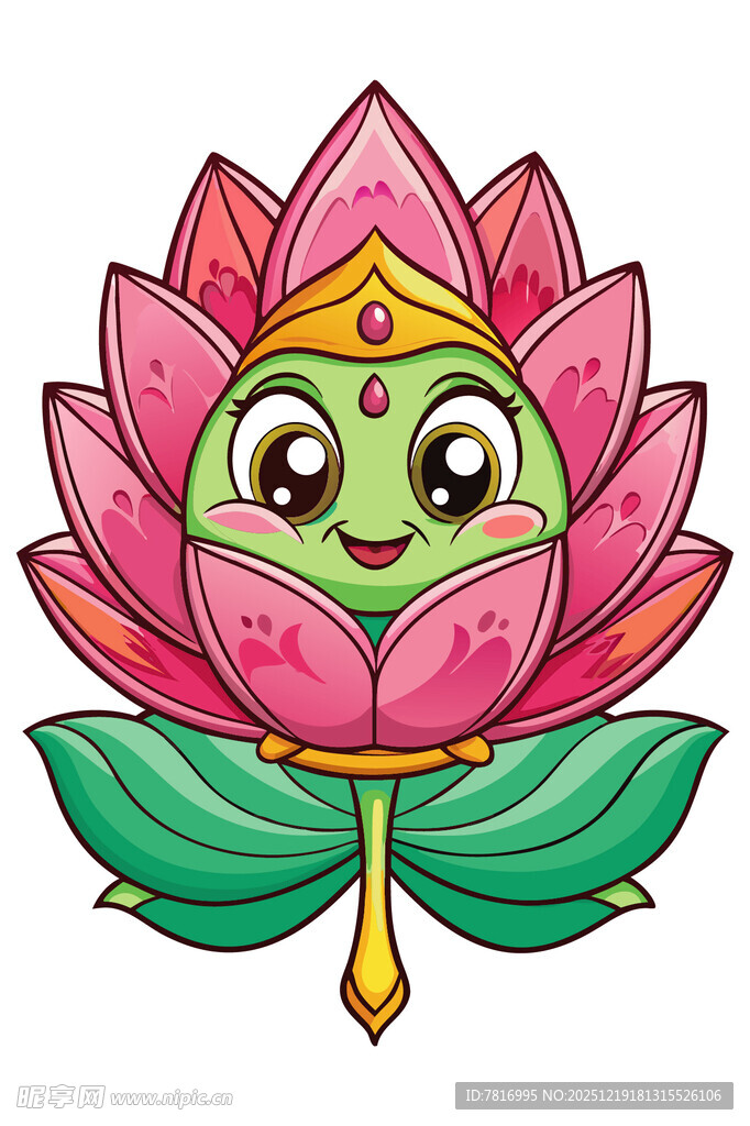 可爱莲花卡通形象