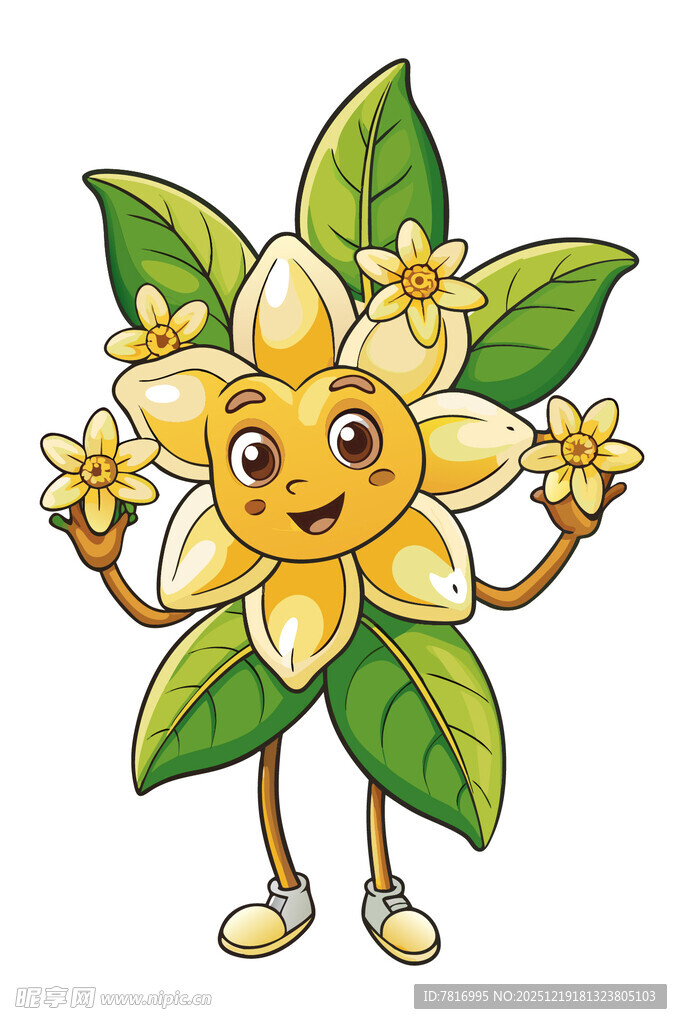 可爱花朵卡通形象