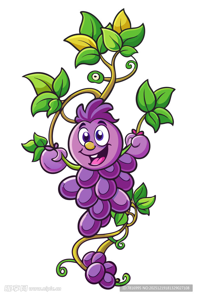 可爱葡萄精灵卡通形象