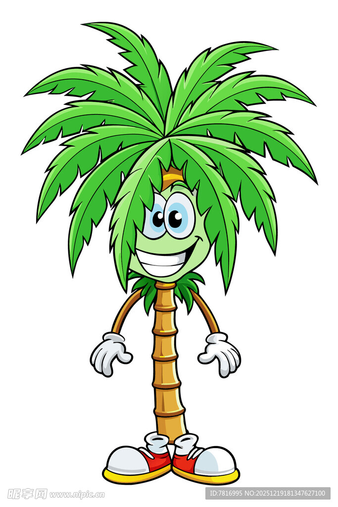 卡通棕榈树拟人形象
