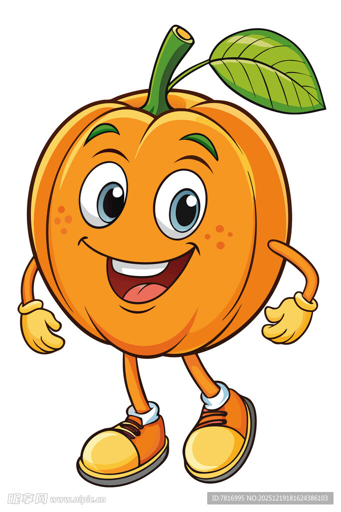 可爱拟人化橙子卡通形象